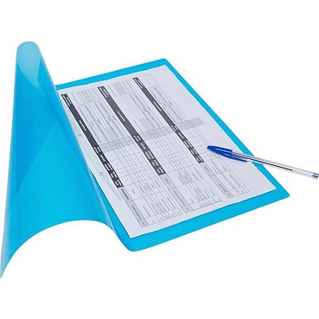 Pasta Grampo Trilho Plastica Oficio Azul SOFT