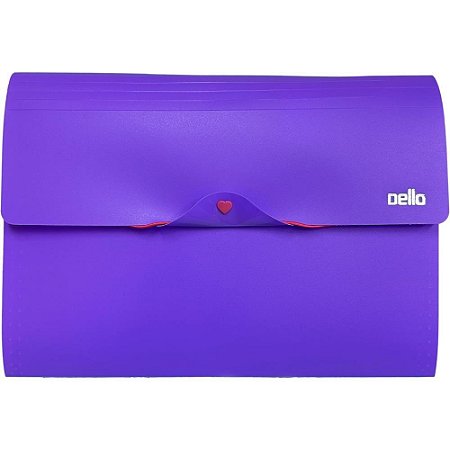 Pasta Sanfonada Plastica A4 12DIVISOES FULL Color Roxo