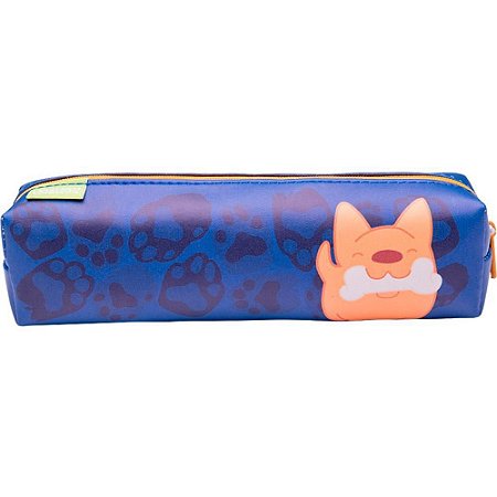 Estojo PVC PETS Tubo 1ZIPER Azul