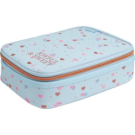 Estojo Tecido Academie BOX GD Coracao Azul