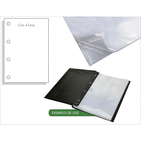 Envelope Plastico Oficio 4FUROS Medio 0,12MM