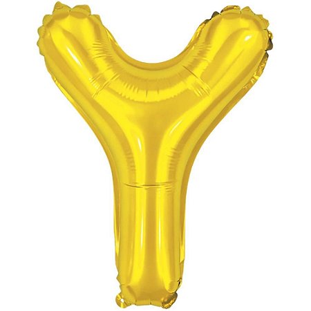 Balao Metalizado Letra Y Dourado 40CM