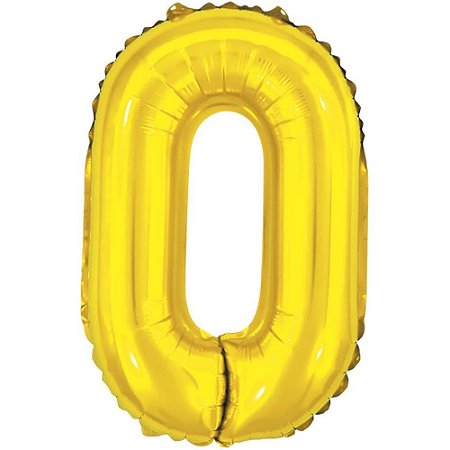 Balao Metalizado Letra o Dourado 40CM.