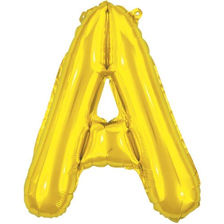 Balao Metalizado Letra a Dourado 40CM.