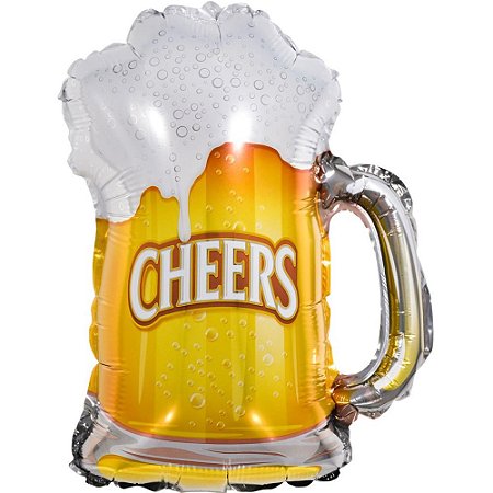 Balao Metalizado Decorado Beer 27X43CM.