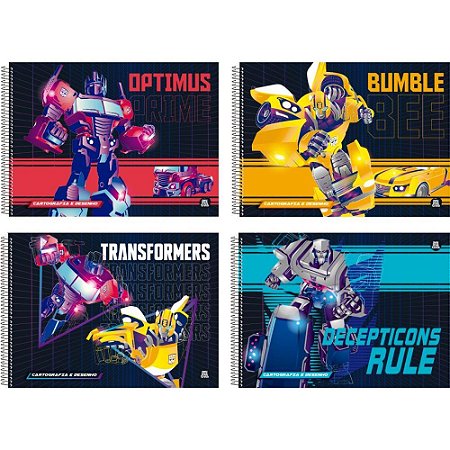 Caderno Desenho UNIV Capa Dura Transformers 60F