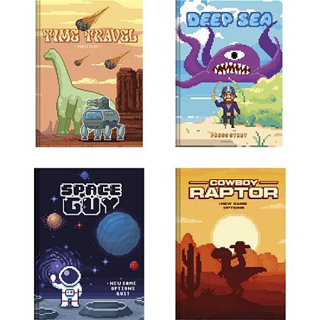 Caderno Brochurao Capa Dura Pixel KRAFT 80F (17891321104351)