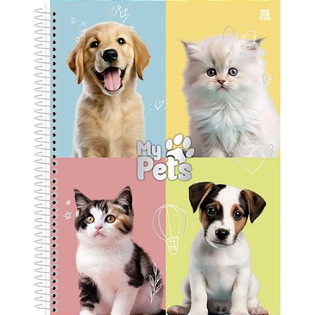 Caderno 10X1 Capa Dura MY PETS 160F (17891321101893)