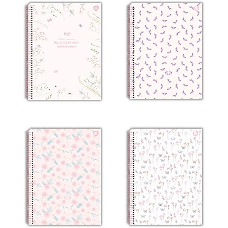 Caderno 01X1 Cp.dura Colegial Detalhes Glitter 80F