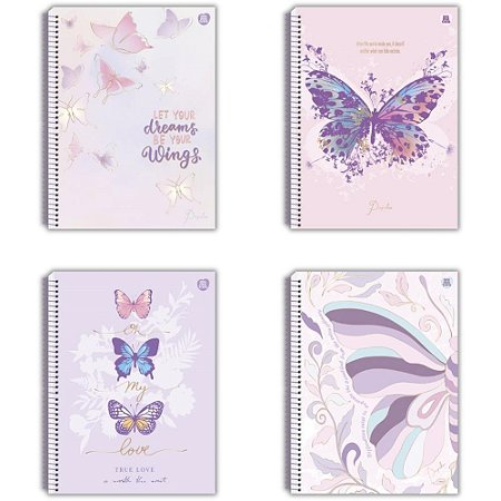 Caderno 01X1 Capa Dura Papilio Holografico 80F