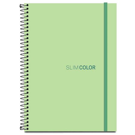 Caderno 01X1 Capa Dura SLIM Color UNIV CP.PP VERD 80F