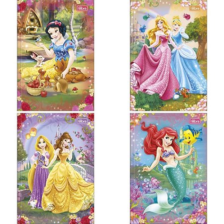 Caderno Brochura 1/4 Capa Dura Princesas 80FLS. PCT.C/05