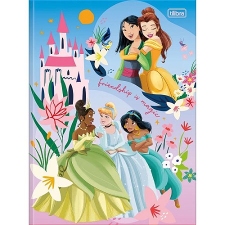 Caderno Brochura 1/4 Capa Dura Princesas 80FLS. PCT.C/05
