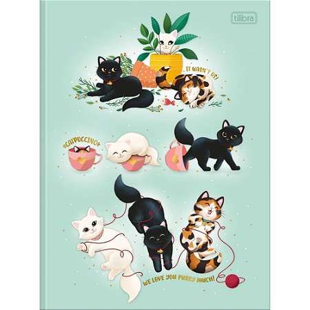 Caderno Brochurao Capa Dura Purrfect CATS 80FLS.