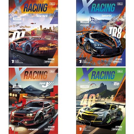 Caderno Brochurao Capa Dura X-RACING 80FLS. PCT.C/05