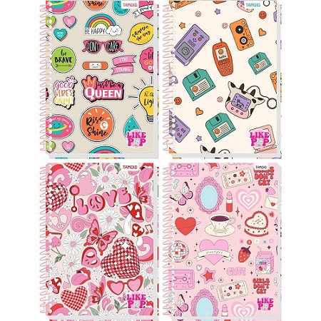 Caderno 10X1 Capa Dura Like POP 160 Folhas