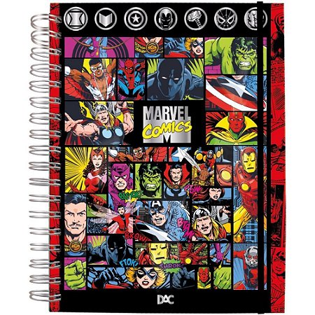 Caderno 10X1 Capa Dura Marvel Comics SMART 80F C/ELAS