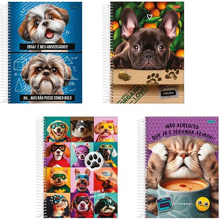 Caderno 01X1 Capa Dura PETS Love 80FLS.