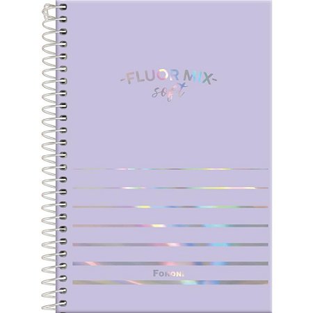 Caderno Espiral 1/4 Capa Dura Fluor MIX SOFT 80F