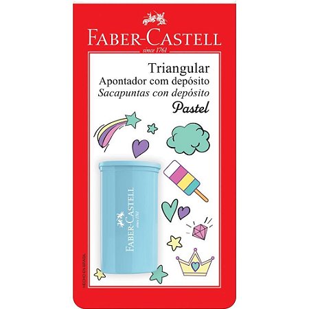 Apontador com Deposito Triangular 4CORES Pastel CART. CX.C/24