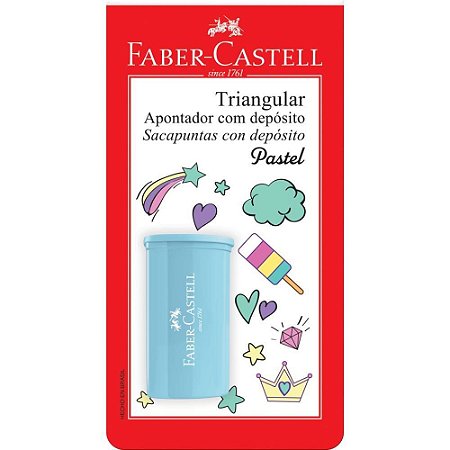 Apontador com Deposito Triangular 4CORES Pastel CART. CX.C/24