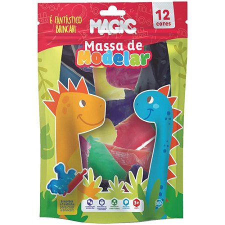 Massa para Modelar Criativa Dino 300G C/MOLDES/ACESSORIOS