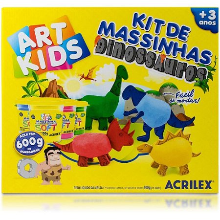 Massa para Modelar Criativa ART KIDS Dinossauro Familia