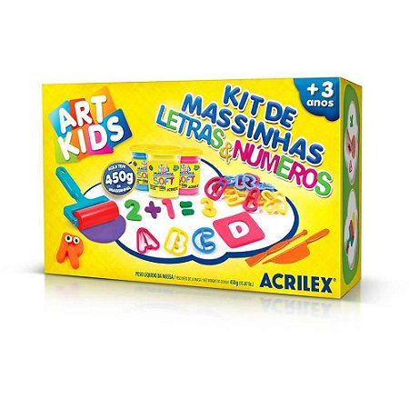 Massa para Modelar Criativa ART KIDS Letras e Numeros 450G