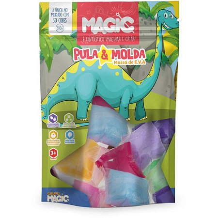 Massa para Modelar Criativa Dino 300G com 30 Cores