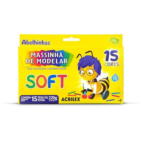 Massa para Modelar SOFT 15 Cores 220G.