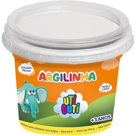 Massa para Modelar Utiguti Argilinha Branca 200G