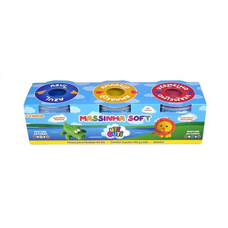 Massa para Modelar Pote 140G Utiguti KIT C/3CORES