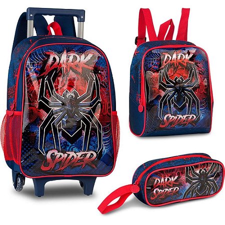 Mochila Infantil com Rodinha DARK Spider G Est+lancheira