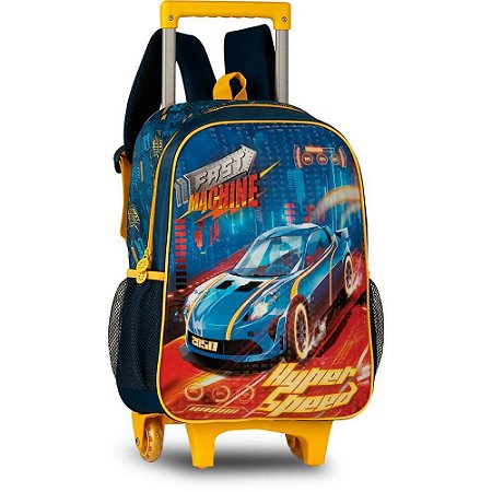 Mochila Infantil com Rodinha FAST Machine G Azul