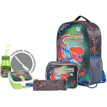 Mochila Infantil Dinossauro Jayke GD C/6PCS (S)