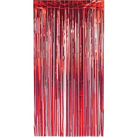 Artigo para Decoracao Cortina Metaliz. Vermelho 1X2M