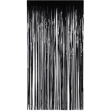 Artigo para Decoracao Cortina Metaliz. Preto 1X2M