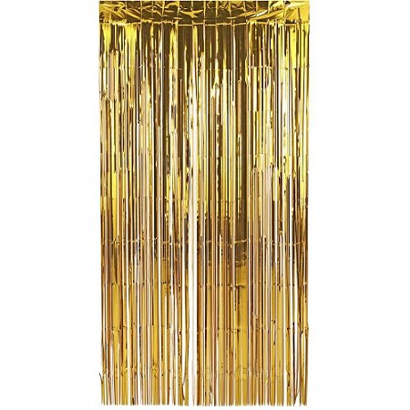 Artigo para Decoracao Cortina Metaliz. Dourado 1X2M