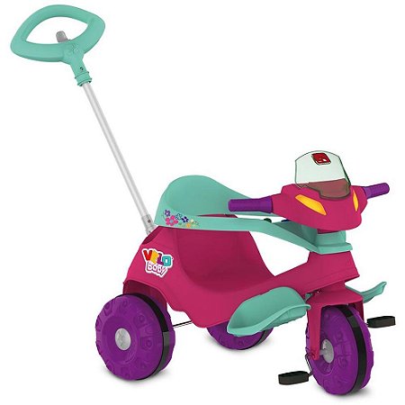 Triciclo Velobabay PASSEIO/PEDAL Rosa Bandeirante