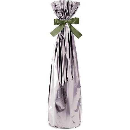 Embalagem para Garrafa 15X44CM Saco Metalizado Prata