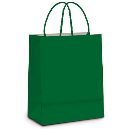 Sacola para Presente Verde P 21,5X15X8CM.