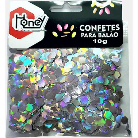 Artigo para Festa Confete 11MM 10G Prata Hologra