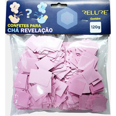 Artigo para Festa Confete 25MM 120G Rosa Quadrad