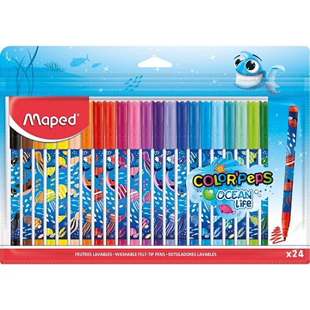 Caneta Hidrografica Color PEPS Ocean DEC C/24CORES