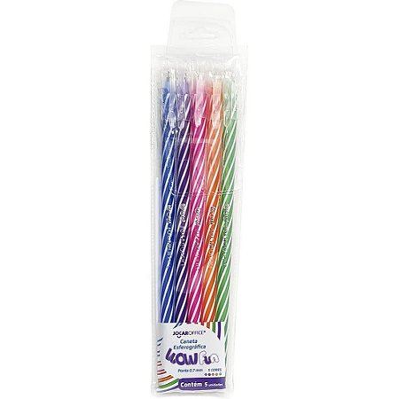 Caneta Esferografica WOW FUN 0.7MM 5CORES (7897256229483)