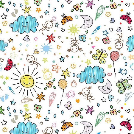 Papel Presente Bobina Couche 60CM. MOD.154 Riscos e Rabisco - 100M Gessele