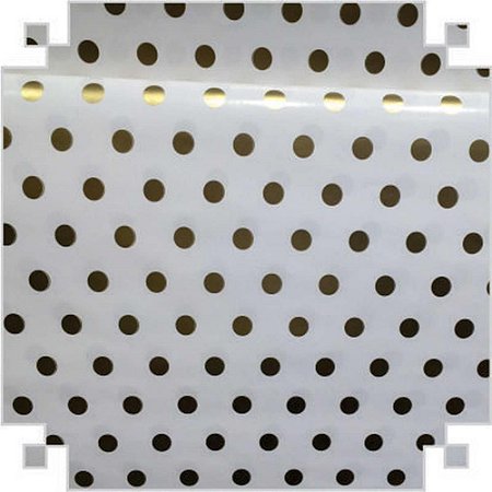 Papel Presente Bobina Couche 40CM.MOD.336 Bolinhas Ouro