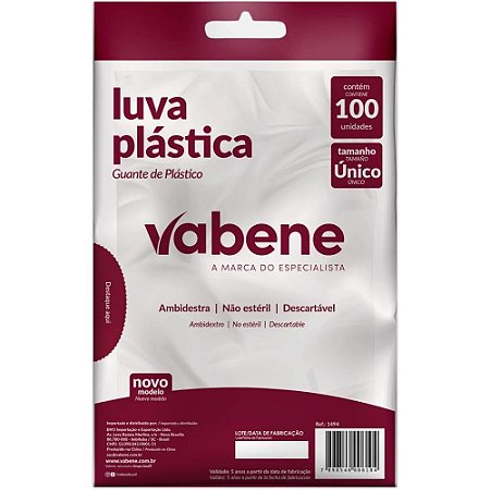 Luva Plastica Descartavel Tam.unico