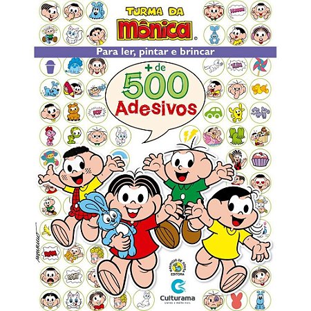 Livro Infantil Colorir Turma da Monica 500 Adesivos