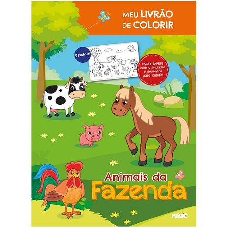 Livro Infantil Colorir Animais da Fazenda Livro Tapet